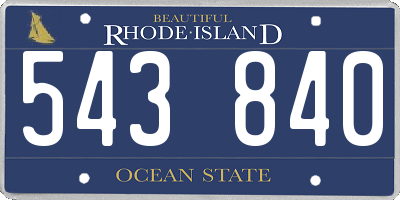 RI license plate 543840