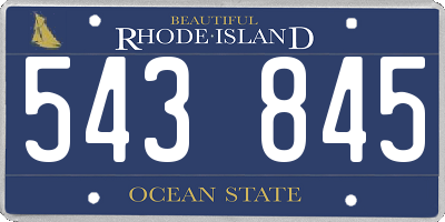 RI license plate 543845