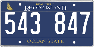 RI license plate 543847