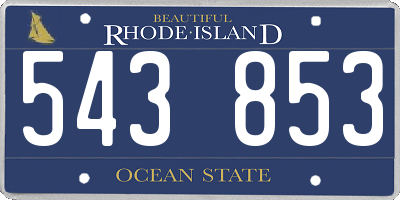 RI license plate 543853