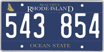RI license plate 543854