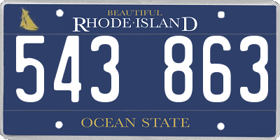 RI license plate 543863