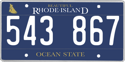 RI license plate 543867