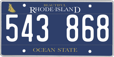 RI license plate 543868