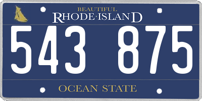 RI license plate 543875