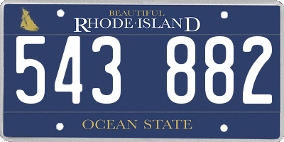 RI license plate 543882