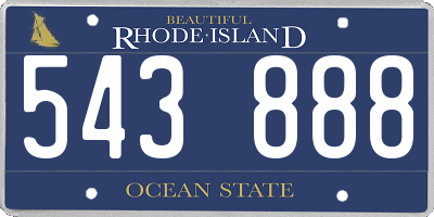 RI license plate 543888
