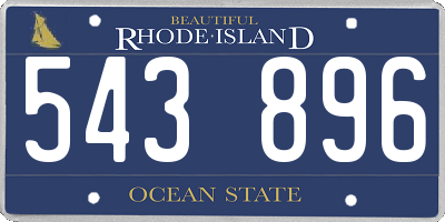 RI license plate 543896