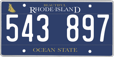 RI license plate 543897