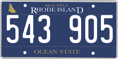 RI license plate 543905