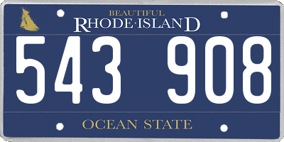 RI license plate 543908