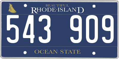 RI license plate 543909