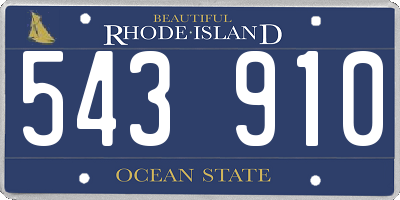 RI license plate 543910