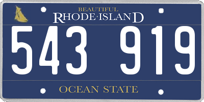 RI license plate 543919