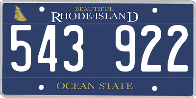 RI license plate 543922