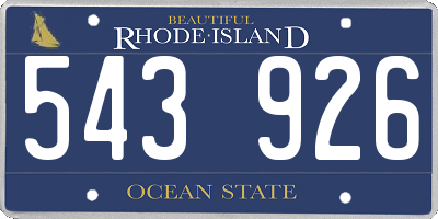 RI license plate 543926