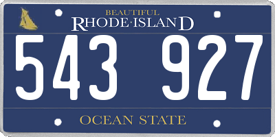 RI license plate 543927