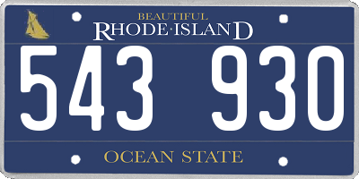 RI license plate 543930