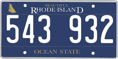 RI license plate 543932