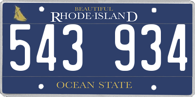 RI license plate 543934