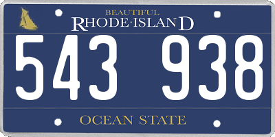 RI license plate 543938