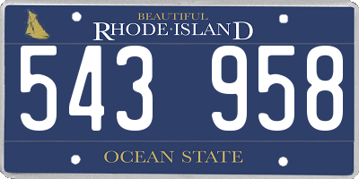 RI license plate 543958