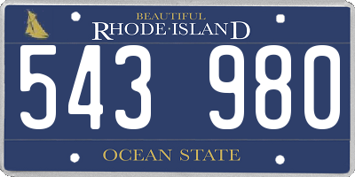 RI license plate 543980