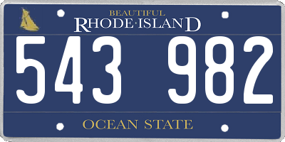 RI license plate 543982