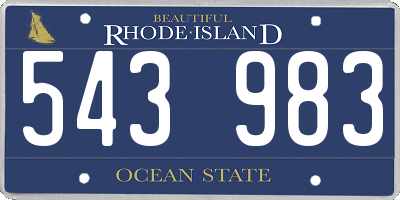 RI license plate 543983