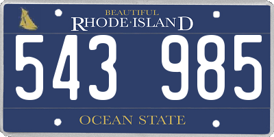 RI license plate 543985