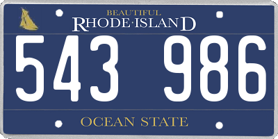 RI license plate 543986