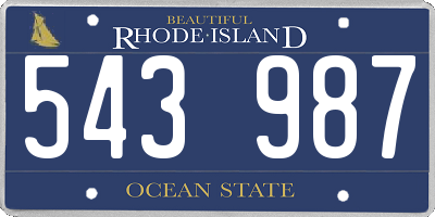 RI license plate 543987
