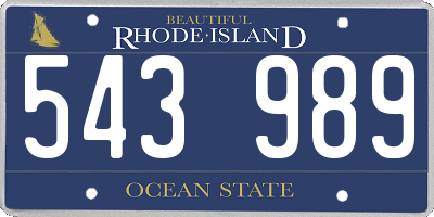 RI license plate 543989