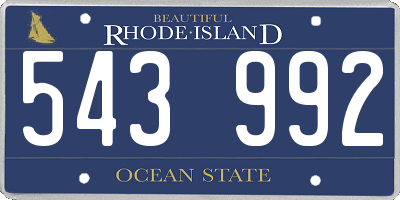 RI license plate 543992