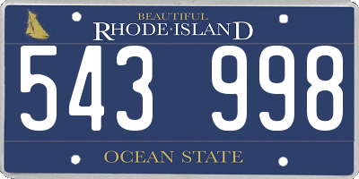RI license plate 543998
