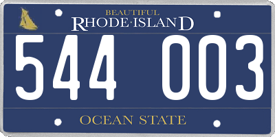 RI license plate 544003