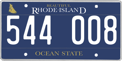 RI license plate 544008