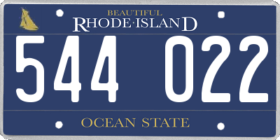 RI license plate 544022