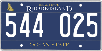 RI license plate 544025