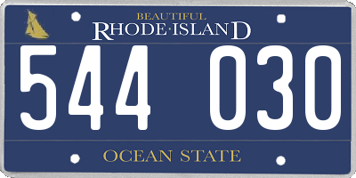 RI license plate 544030