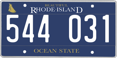 RI license plate 544031