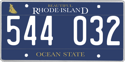 RI license plate 544032