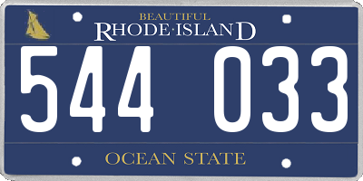RI license plate 544033