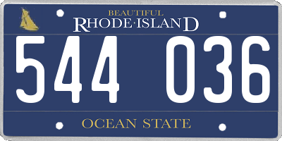 RI license plate 544036