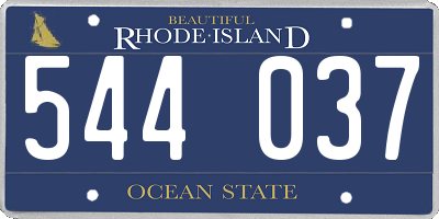 RI license plate 544037