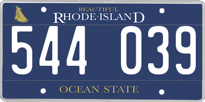 RI license plate 544039