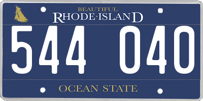 RI license plate 544040