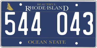 RI license plate 544043