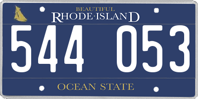 RI license plate 544053