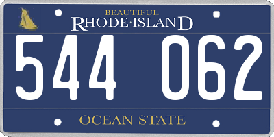 RI license plate 544062
